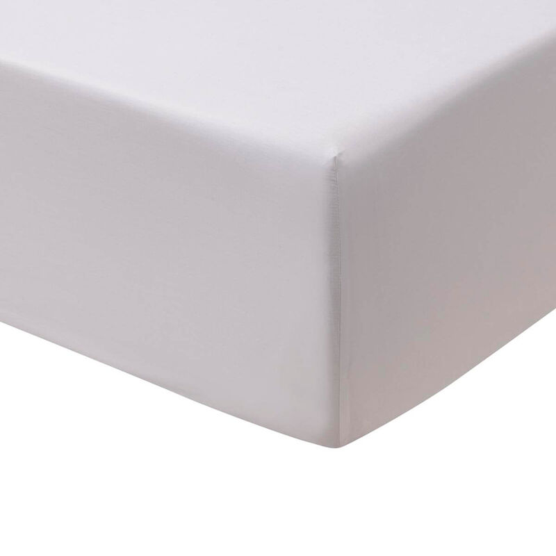 Drap housse Feuilles en scène Blanc 100X200X35 100% coton, , hi-res image number 0