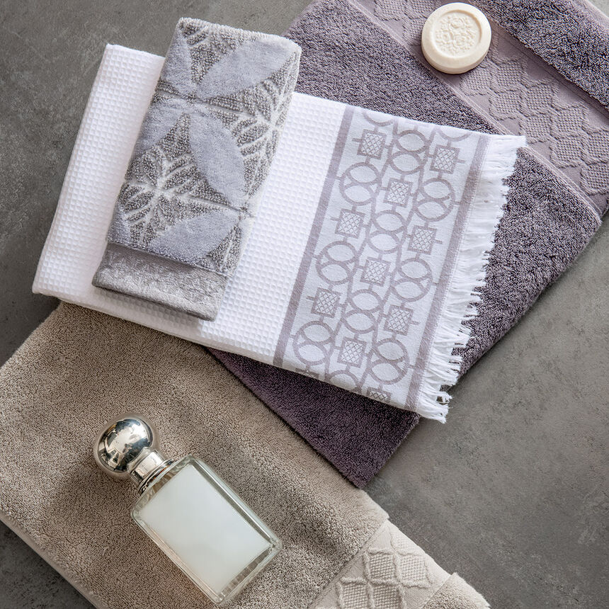 Serviette invit&eacute; Caresse Lin 30x50 100% coton, , hi-res image number 0