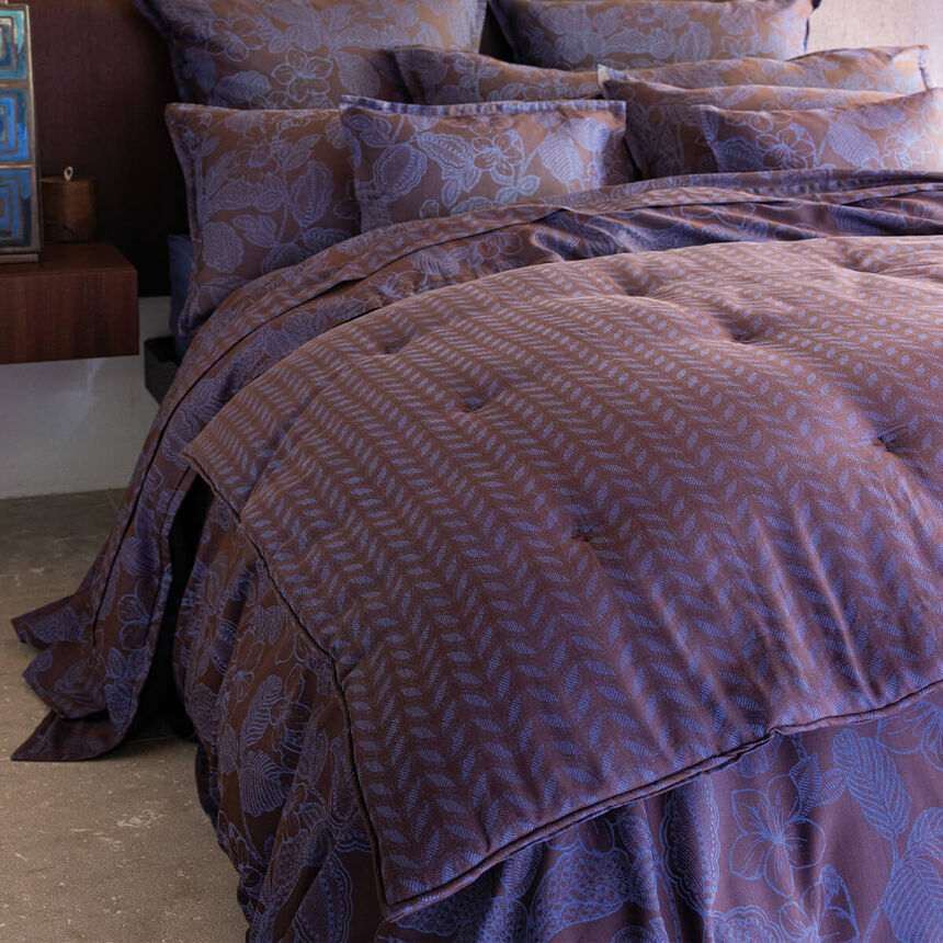 Taie d&eacute;corative Sulawesi Terre Indigo 30X41 100% coton, longues fibres, , hi-res image number 1