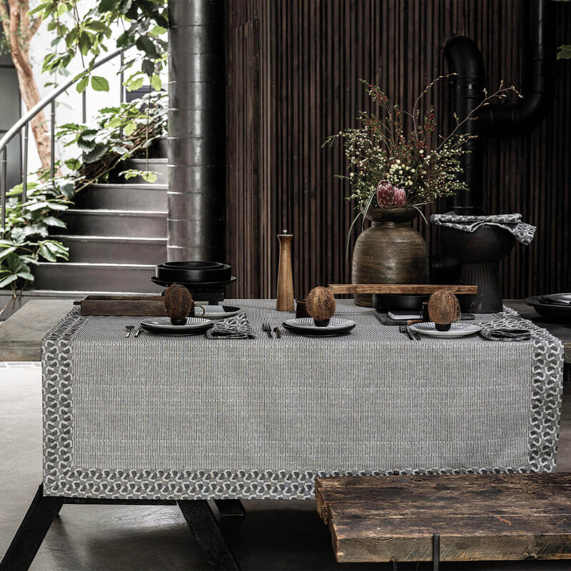Nappe Empreintes Charbon 150x150 100% coton, , hi-res image number 1