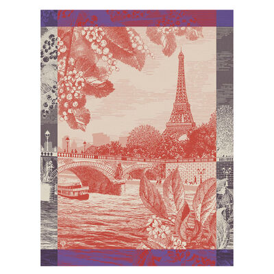 Torchon Paris sur seine Coton,  Torchon Paris sur seine Coton