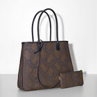 Cabas porté épaule Python Marron  100% coton Enduction 80% acrylique / 20% polyuréthane . Garniture : Cuir de Bovin, , hi-res image number 3
