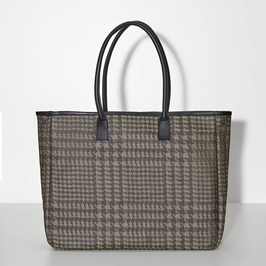 Cabas port&eacute; &eacute;paule Prince Beige  100% coton Enduction 80% acrylique / 20% polyur&eacute;thane . Garniture : Cuir de Bovin, , hi-res image number 1