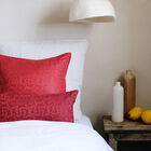 Housse de coussin Ottomane Fresque Burgundy 50x50 100% lin, , hi-res image number 1