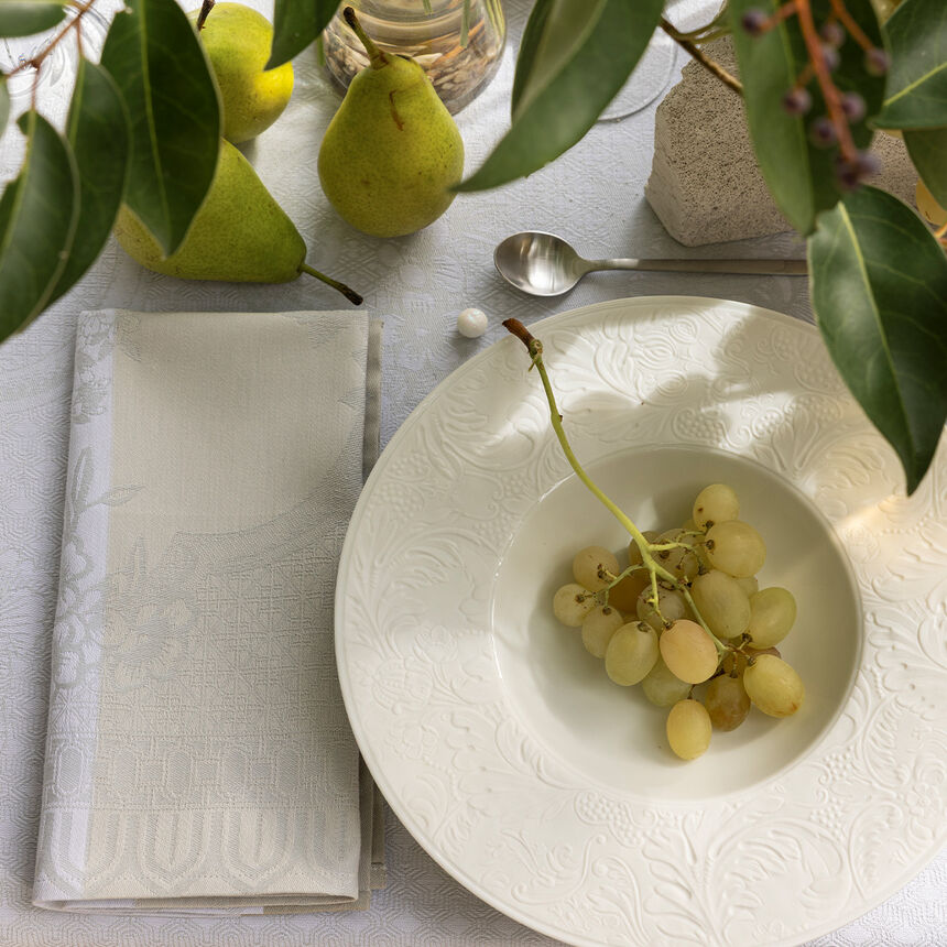 Serviette de table Promenade Imp&eacute;riale Nacre 50x50 100% coton, longues fibres, , hi-res image number 0