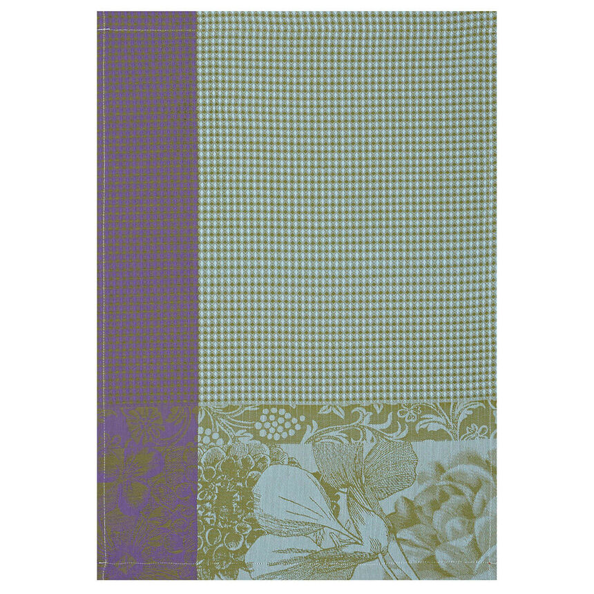 Essuie-mains Fleurs &agrave; croquer Chlorophylle 54x38 100% coton, , hi-res image number 0