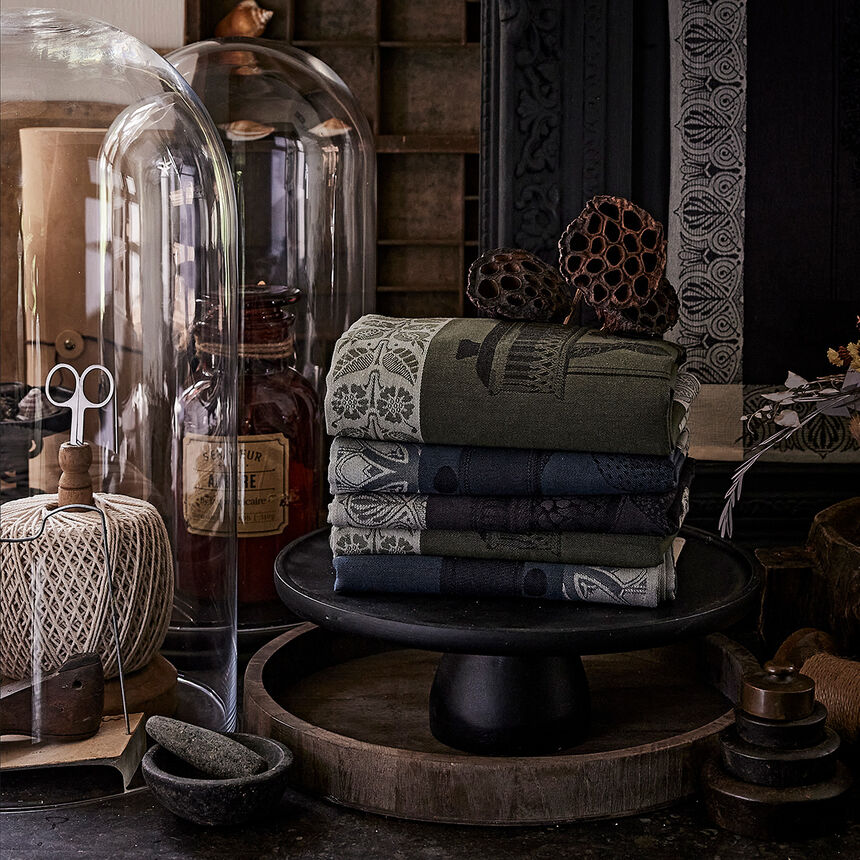 Torchon Curiosit&eacute;s Florales Empire 60x80 100% coton, , hi-res image number 0