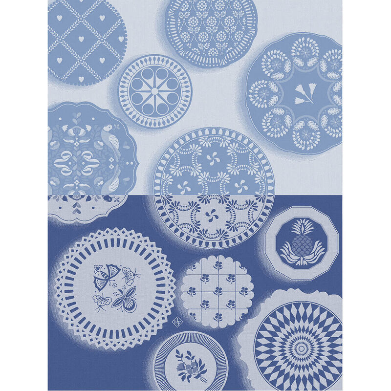 Torchon Faïence Bleuet 60x80 100% coton, , hi-res image number 0