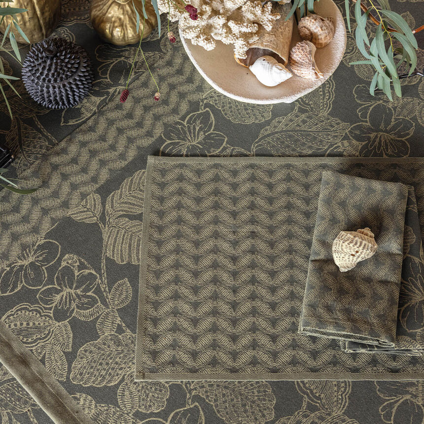 Set de table enduit Sulawesi Feuillage Canop&eacute;e 50x36 100% coton, longues fibres, , hi-res image number 1