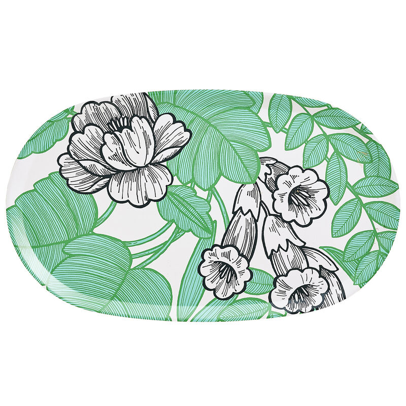 Plateau Escapade Tropicale Caméléon Ovale55x32 100% Bois, , hi-res