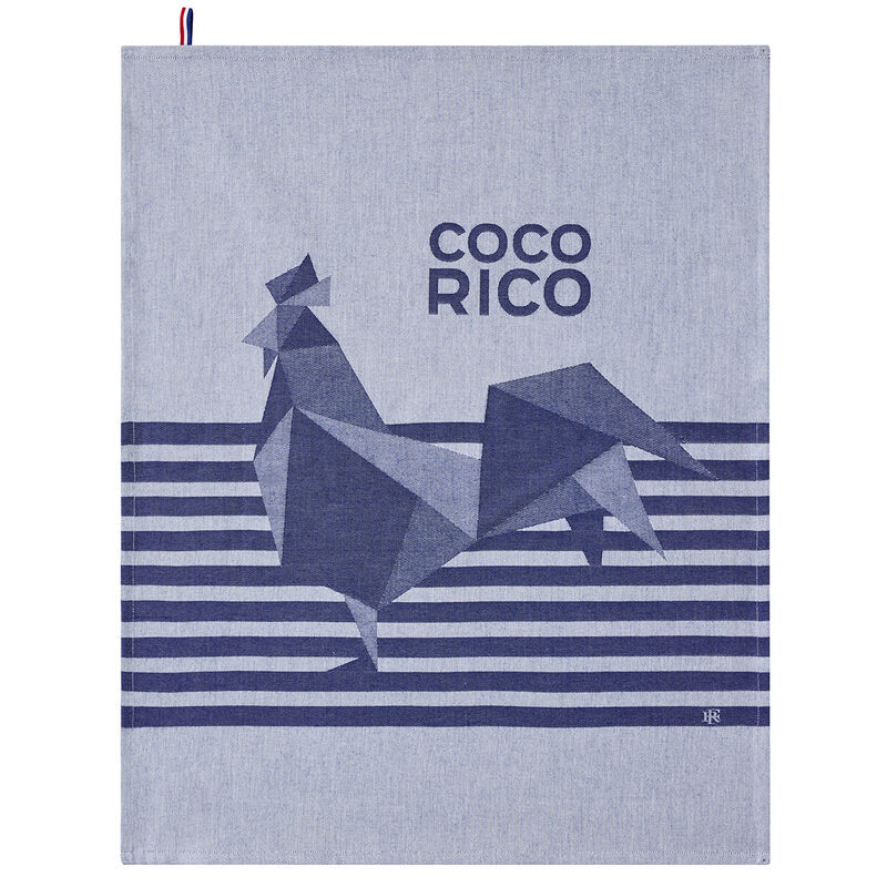 Torchon Coco-Rico Bleu 60x80 100% coton, , hi-res image number 0