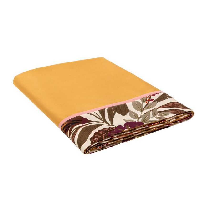 Drap de lit Panache de fleurs  Miel 190X290 100% coton, , hi-res image number 0