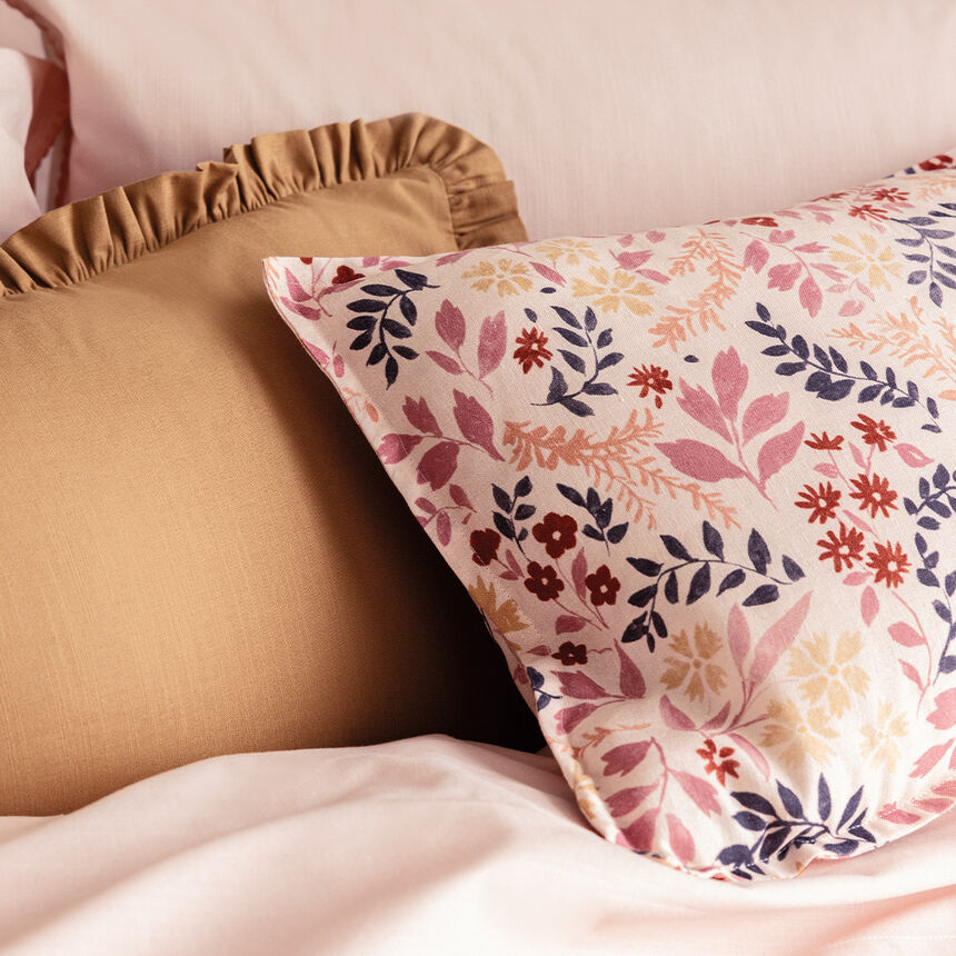 Housse de coussin Campagne Rose 30x50 50% coton - 50% lin, , hi-res image number 1