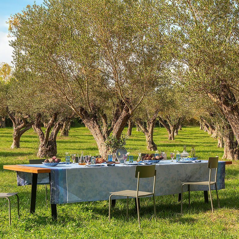 Nappe Instant Bucolique Bleuet 175x175 100% lin, , hi-res image number 2