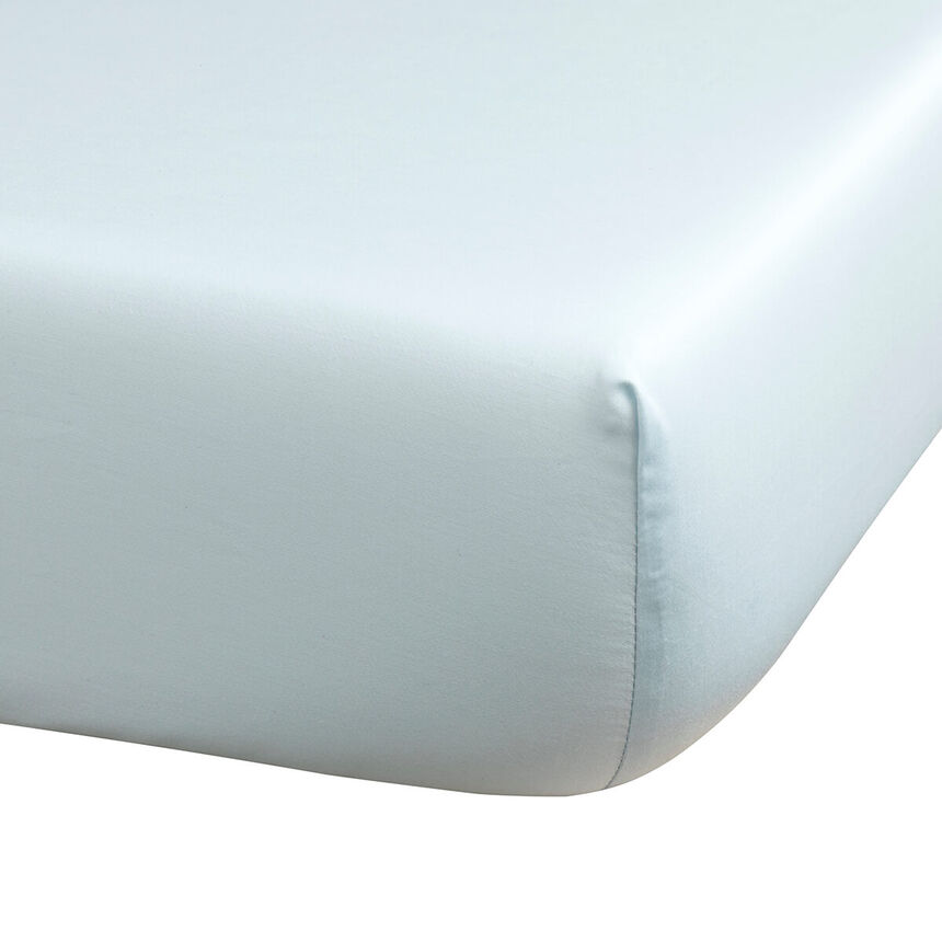 Drap housse Manuka Ciel 90X200X35 100% coton, , hi-res image number 0