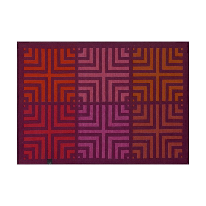 Set de table Kaléidoscope Illusion prune 50x36 100% coton, , hi-res image number 1