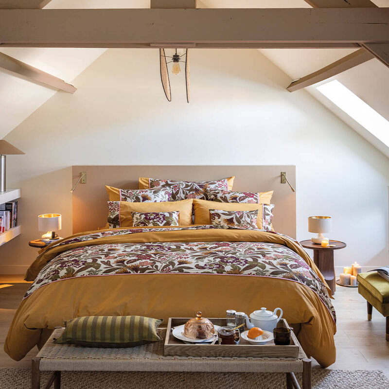 Housse de couette Panache de fleurs Miel 135X200 100% coton, , hi-res image number 0
