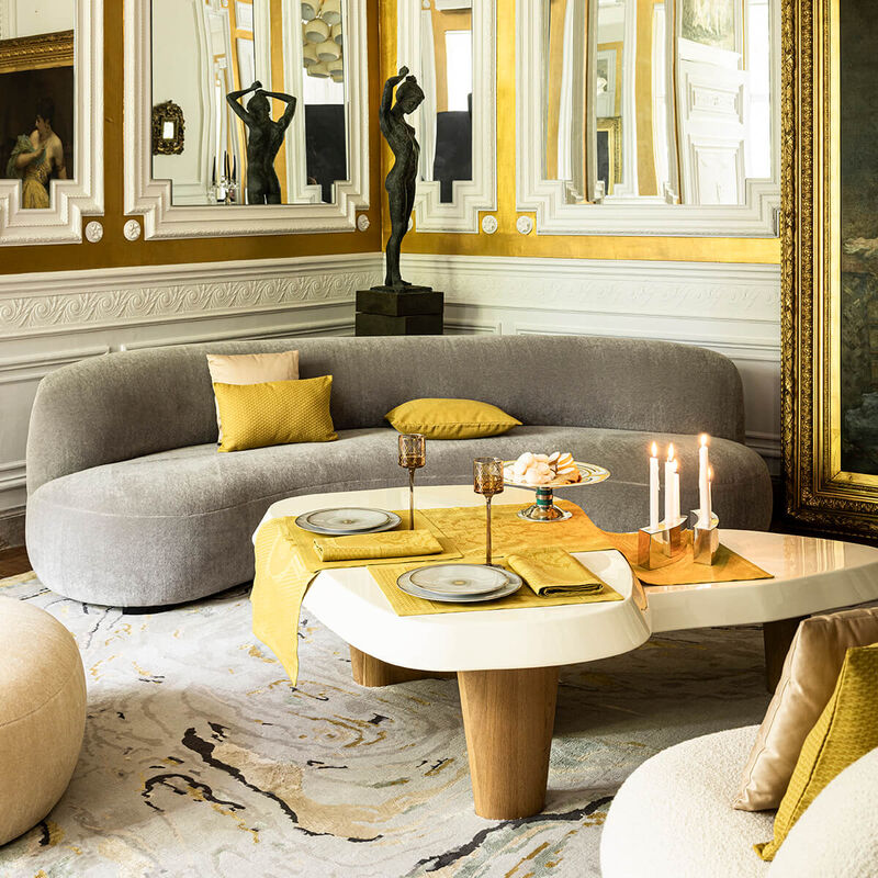 Chemin de table Palais V&eacute;nitien Ocre 50x150 100% coton, , hi-res image number 0