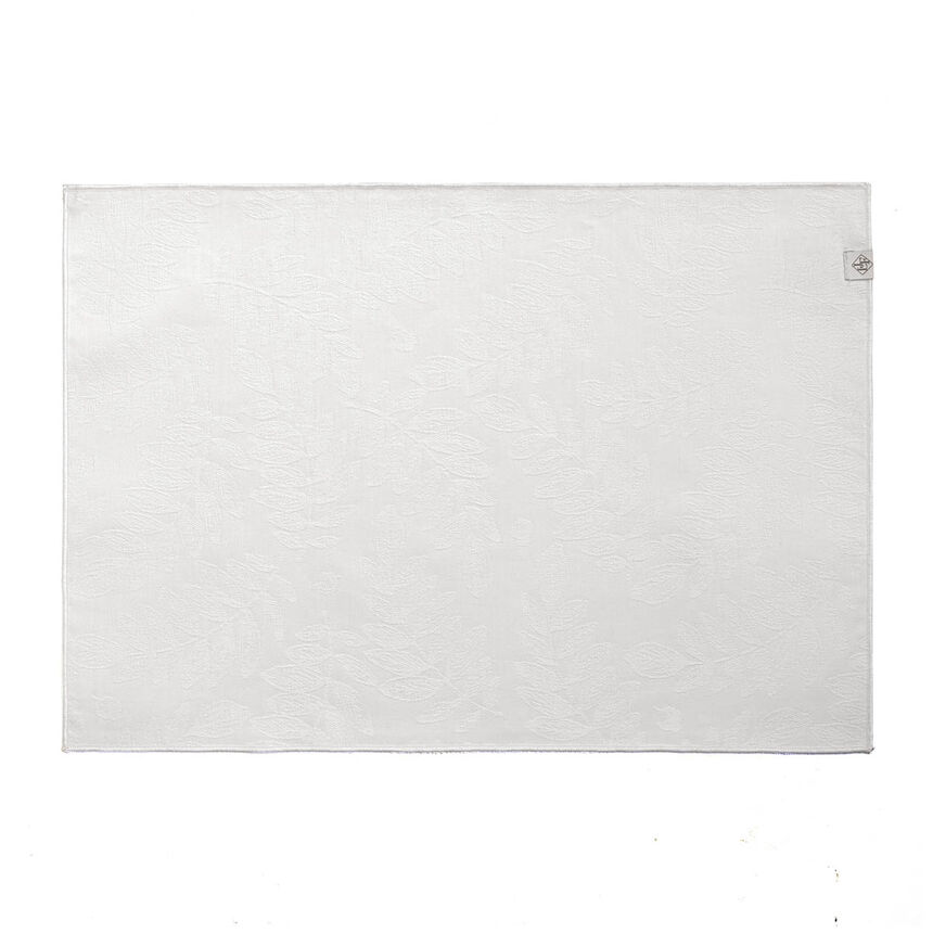Set de table enduit Vegetal mood avec surjet bourdon Blanc 46x32 100% coton, longues fibres, , hi-res image number 0