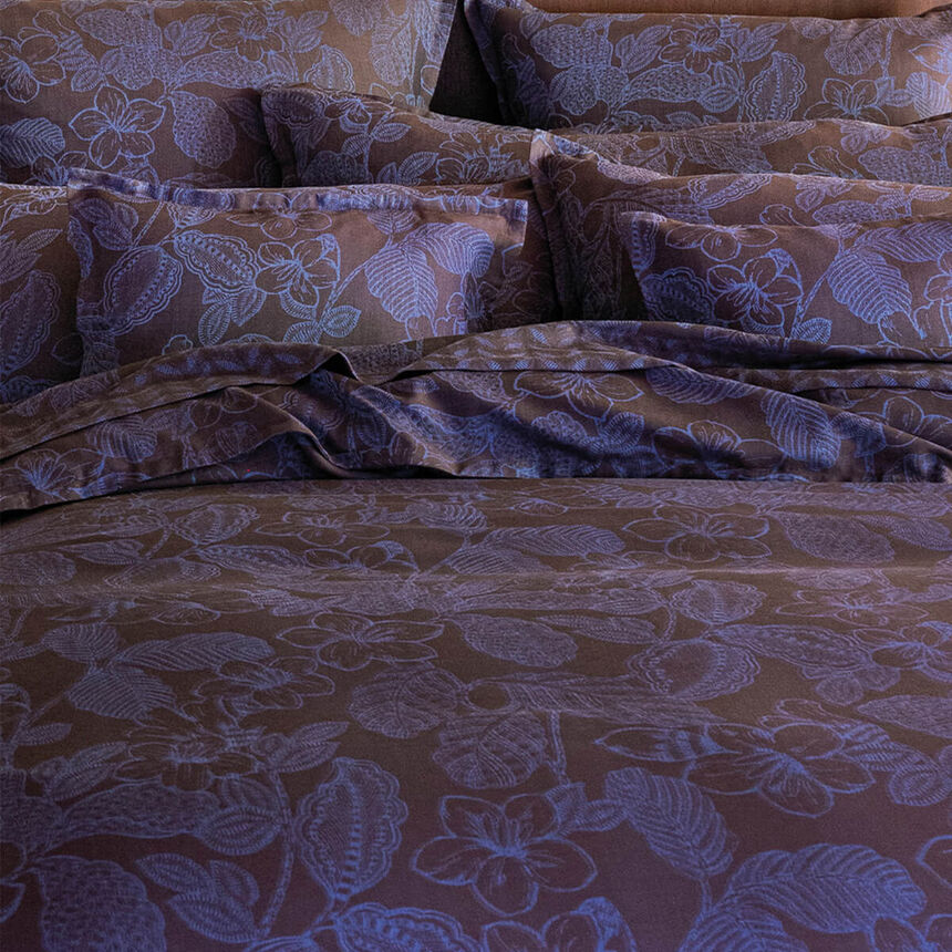 Housse de couette Sulawesi Terre Indigo 135X200 100% coton, longues fibres, , hi-res