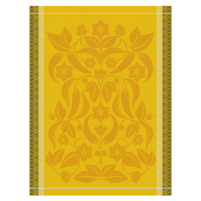 Torchon Piments Jaune 60x80 100% coton, , hi-res