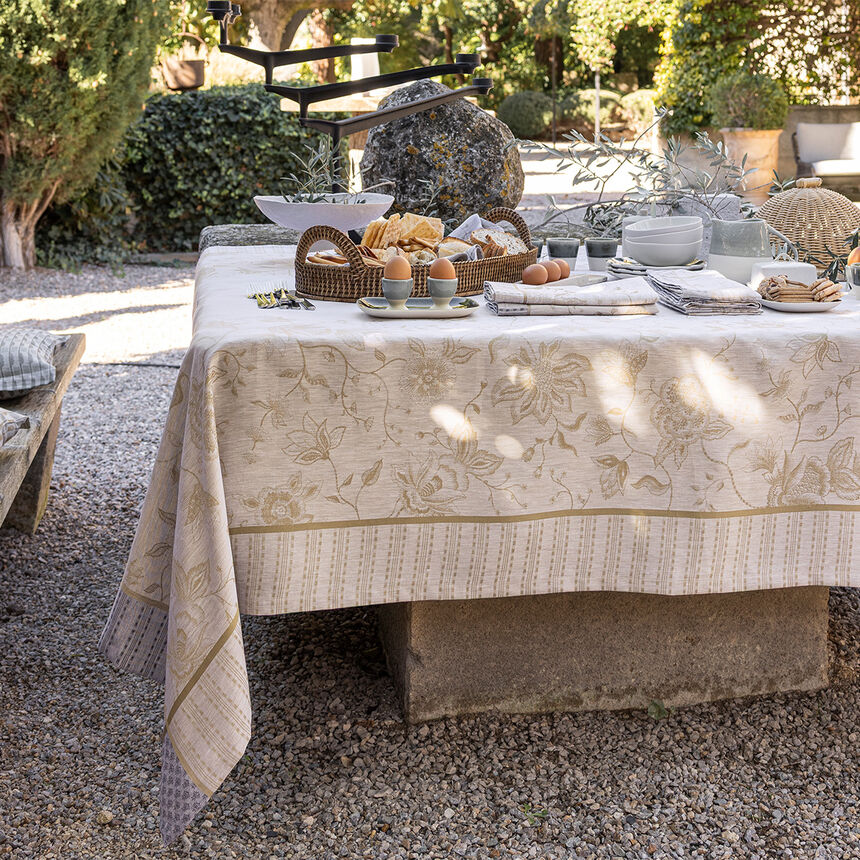 Nappe &Eacute;t&eacute; Indien Noix 120x120 100% lin, longues fibres, , hi-res image number 3
