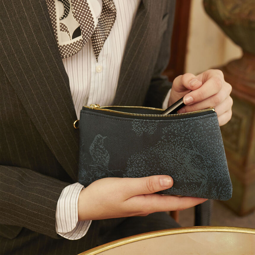 Cabas port&eacute; &eacute;paule Parc Bleu  100% coton Enduction 80% acrylique / 20% polyur&eacute;thane . Garniture : Cuir de Bovin, , hi-res image number 6