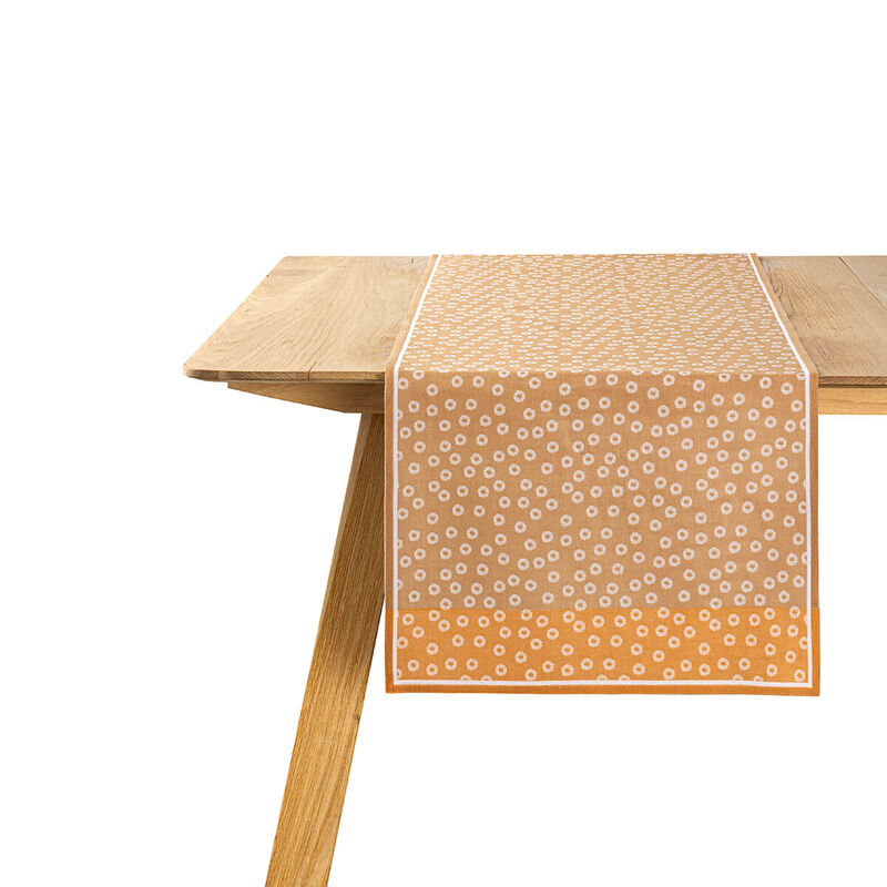 Chemin de table Wagara Gingembre 50x150 100% coton, , hi-res image number 1