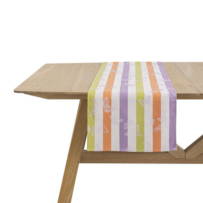 Chemin de table Bal des papillons Lilas 50x150 100% coton