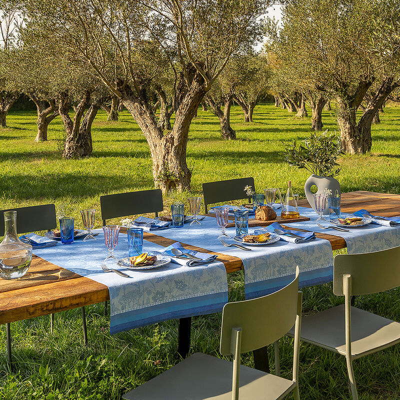Chemin de table Instant Bucolique Bleuet 50x150 100% lin, , hi-res