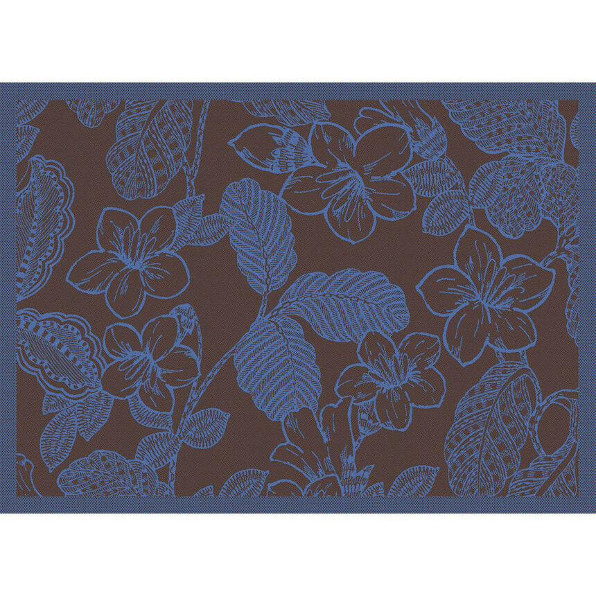 Set de table enduit Sulawesi Fleurs Terre Indigo 50x36 100% coton, longues fibres, , hi-res image number 0