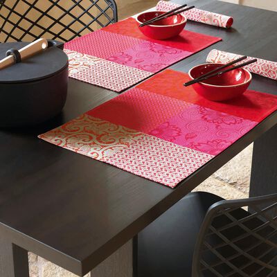 Set de table enduit Fleurs de Kyoto Coton,  Set de table enduit Fleurs de Kyoto Coton