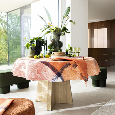 Nappe Escapade Tropicale Goyave &Oslash;175 100% lin