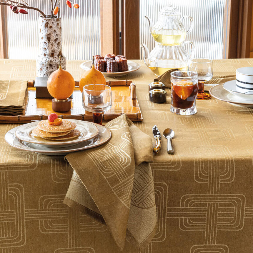 Serviette de table H&ocirc;tel particulier Boiseries 55x55 100% lin, longues fibres, , hi-res image number 3