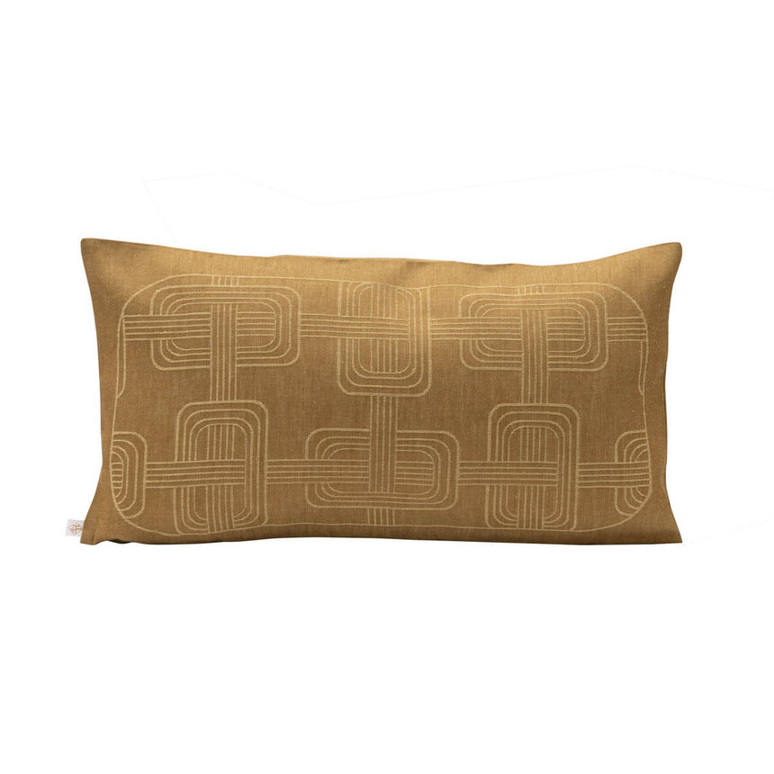 Housse de coussin H&ocirc;tel particulier Boiseries 50x50 100% lin, longues fibres, , hi-res image number 2