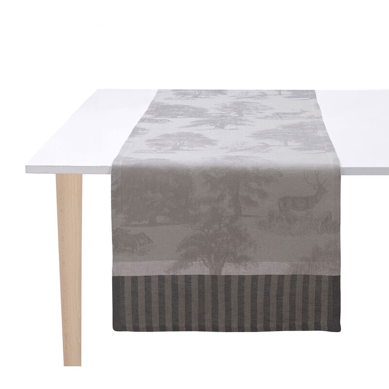 Chemin de table Souveraine Argent 50x150 100% lin, , hi-res image number 0