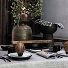 Nappe Empreintes Charbon 150x150 100% coton, , hi-res image number 0