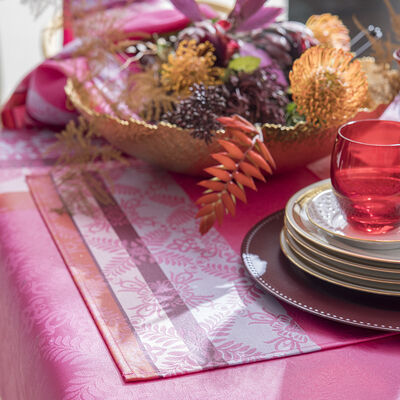 Set de table enduit Mumbai Enduit Fuchsia 50x36 100% coton