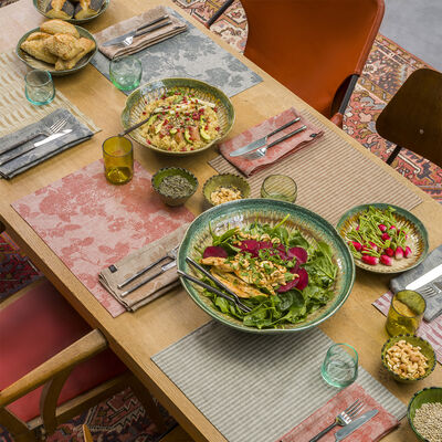 Set de table enduit Casual Ethnique 100% lin, enduction acrylique