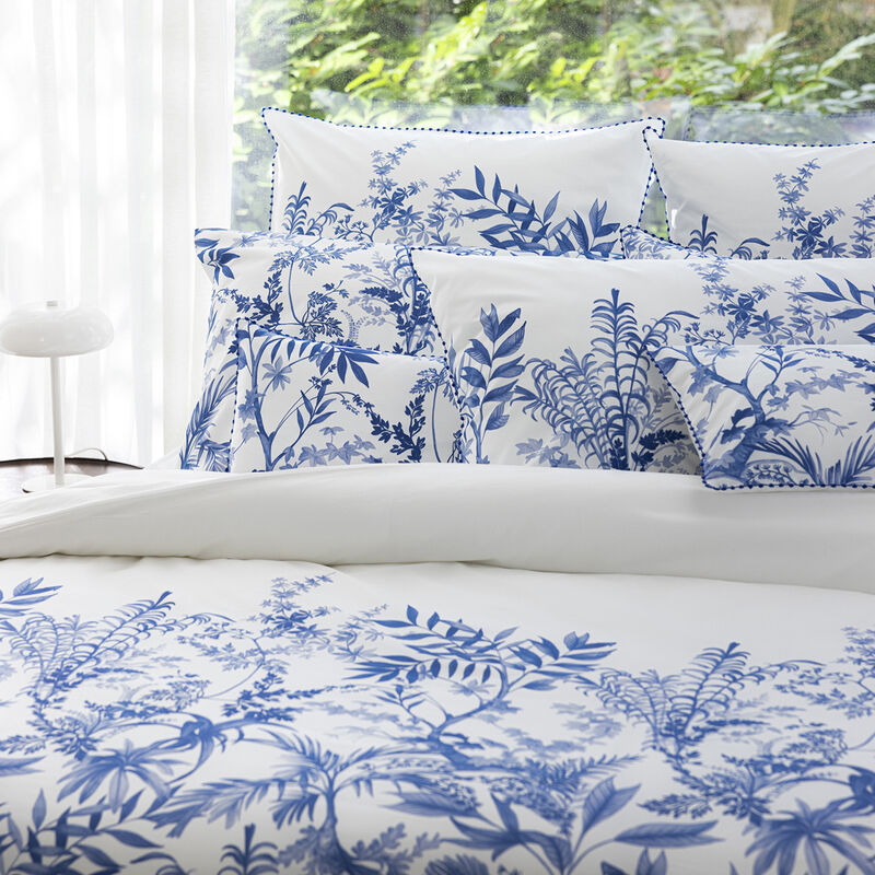 Taie d'oreiller Jardin d'eden  Indigo 50X75 100% coton, , hi-res