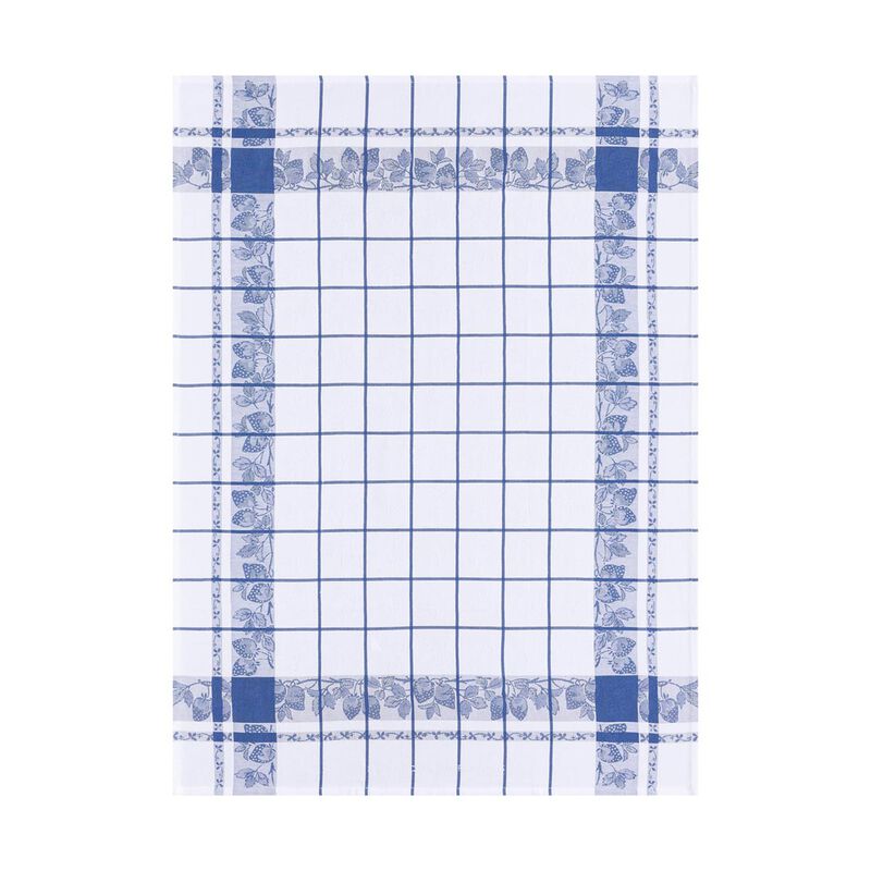 Torchon Fraises Bleu de France 60x80 100% coton, , hi-res image number 0