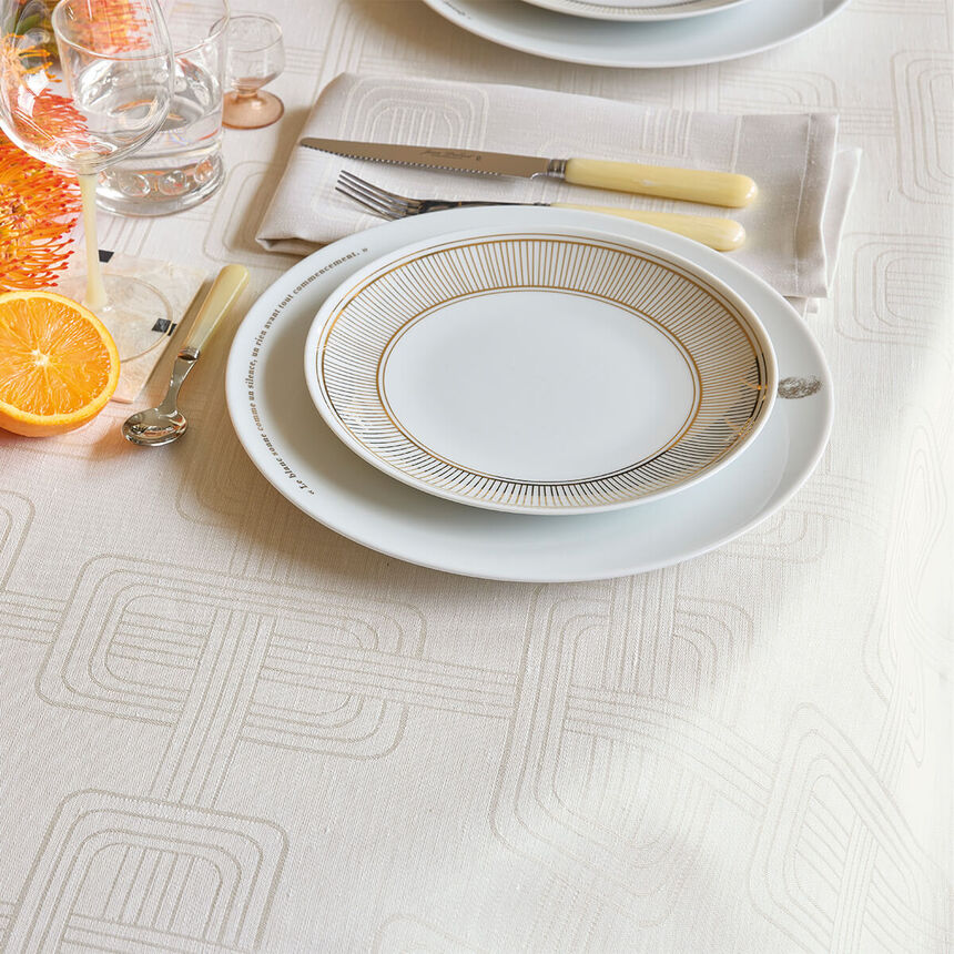 Nappe H&ocirc;tel particulier Stuc 120x120 100% lin, longues fibres, , hi-res image number 2