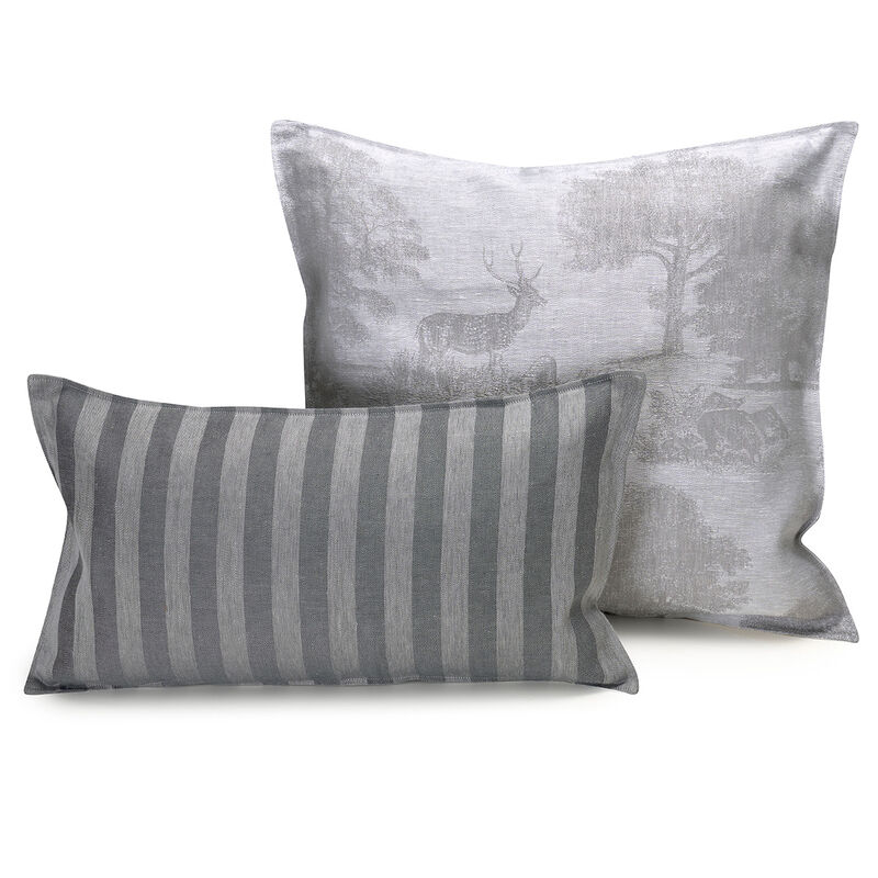 Housse de coussin Souveraine Argent 50x50 100% lin, , hi-res image number 1