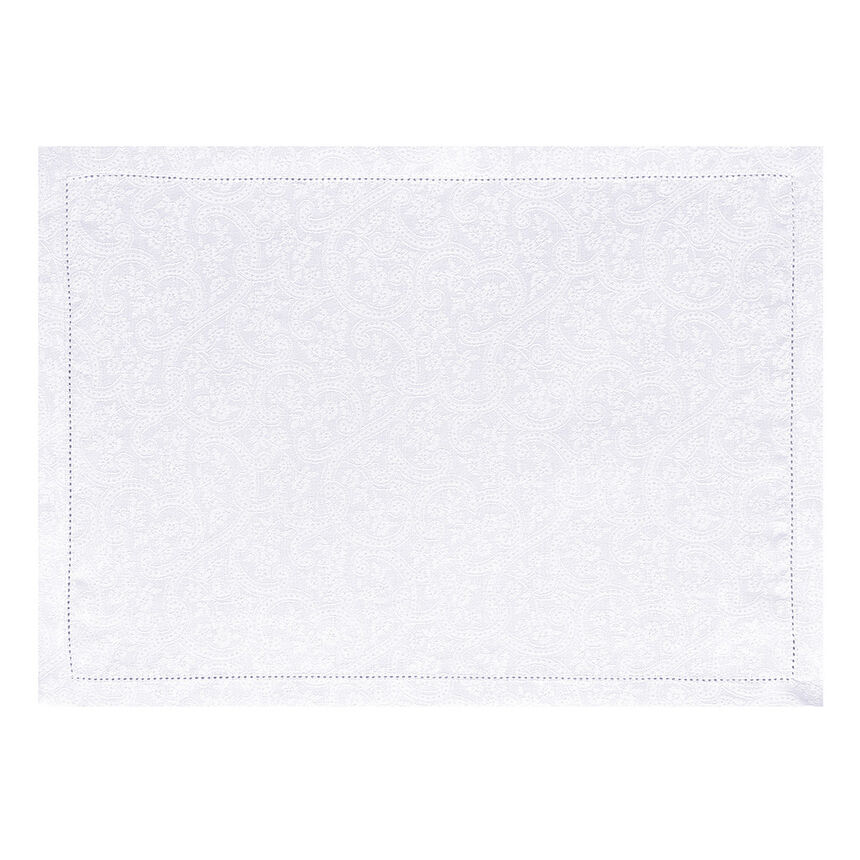 Set de table Portofino Fiori Bianco 50x36 100% lin, , hi-res image number 1