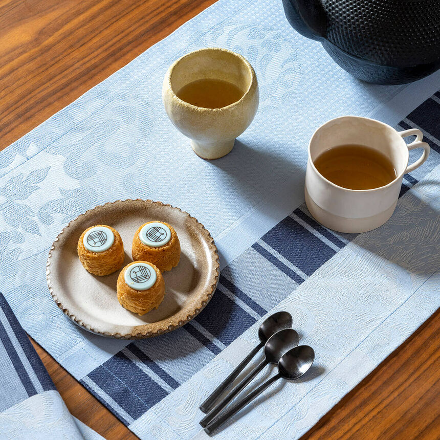 Set de table &Agrave; la Fran&ccedil;aise Eau 54x38 100% coton, , hi-res image number 1