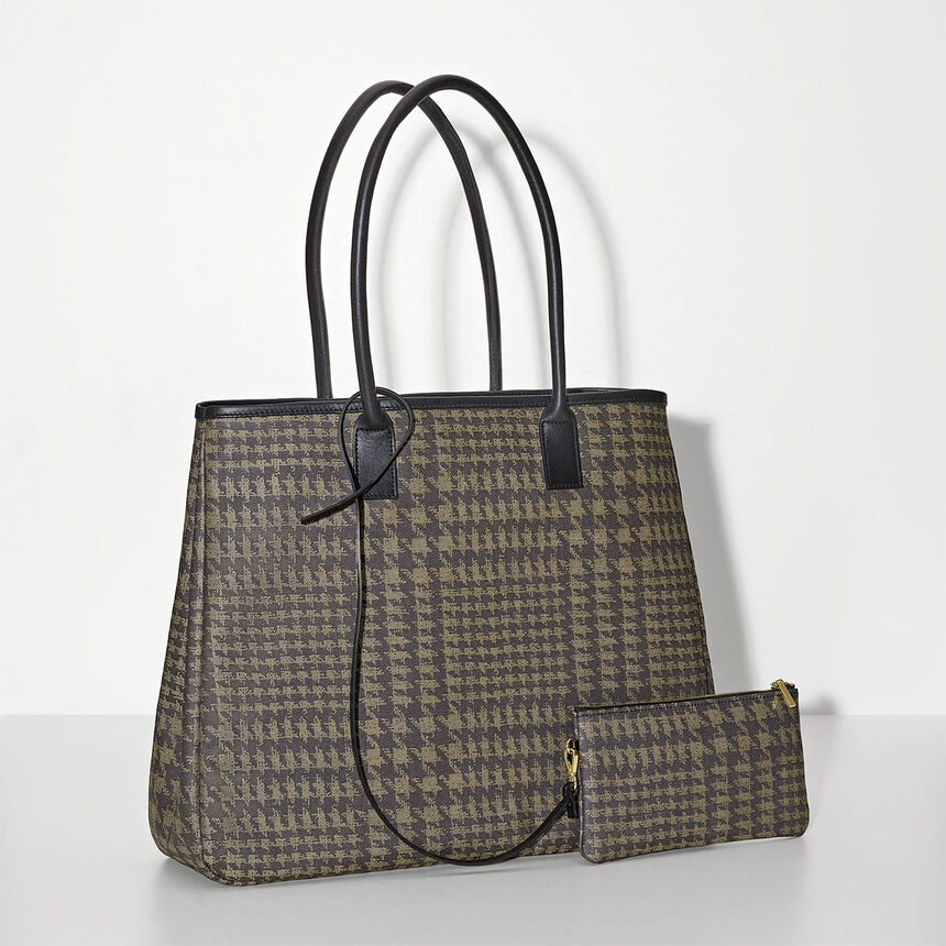 Cabas port&eacute; &eacute;paule Prince Beige  100% coton Enduction 80% acrylique / 20% polyur&eacute;thane . Garniture : Cuir de Bovin, , hi-res image number 3