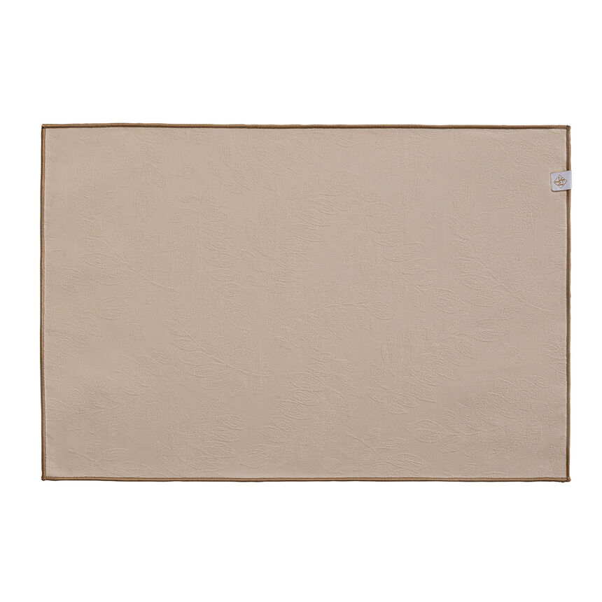 Set de table enduit Vegetal mood avec surjet bourdon Cajou 46x32 100% coton, longues fibres, , hi-res image number 0