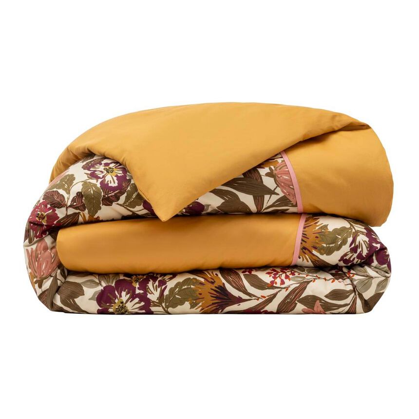 Housse de couette Panache de fleurs  Miel 135X200 100% coton, , hi-res image number 1