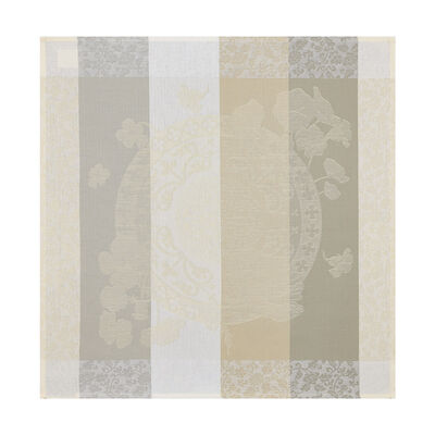 Serviette de table Fleurs Gourmandes Craie 58x58 100% coton,  Serviette de table Fleurs Gourmandes Craie 58x58 100% coton