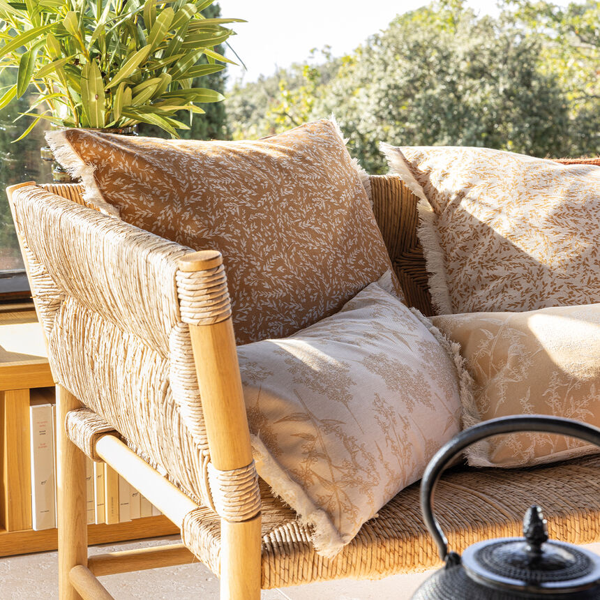 Housse de coussin Champ&ecirc;tre Gramin&eacute;es 50x30 100% coton, , hi-res image number 2